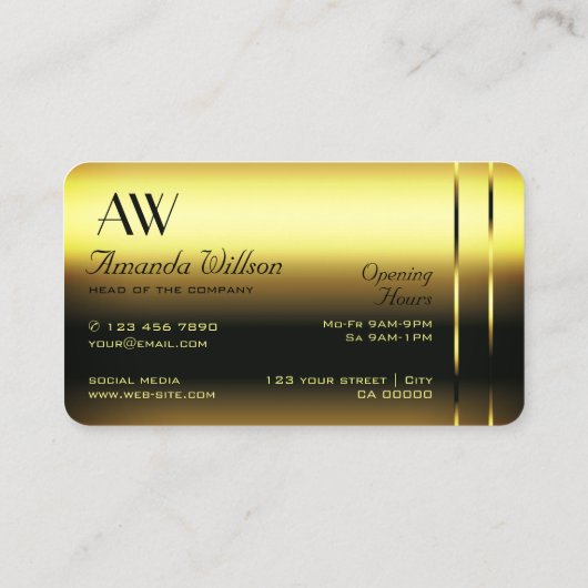 Noble Golden Decorative Schimmerschimmerton Diamon Visitenkarte (Rückseite)