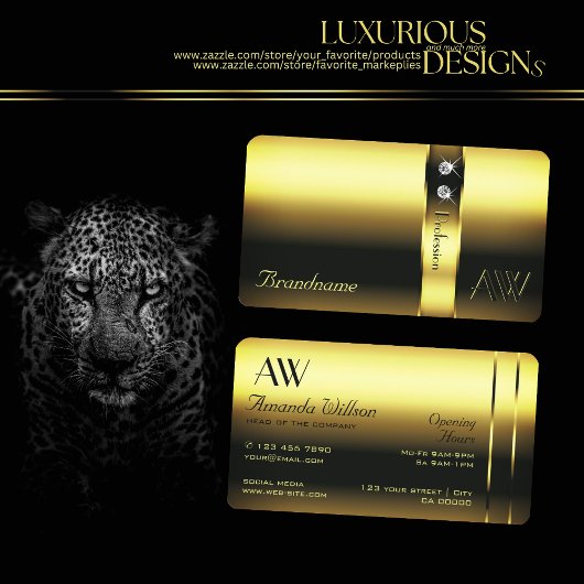 Noble Golden Decorative Schimmerschimmerton Diamon Visitenkarte