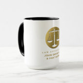 Noble goldene Skalen des Rechtsanwaltsbüros der Tasse (Vorderseite Links)