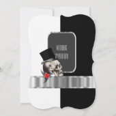 Noble gotische Schädelschwarzweiss-hochzeit Einladung (Rückseite)