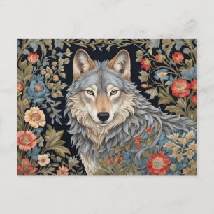 Noble Gray Wolf William Morris Inspiriert Postkarte