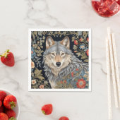 Noble Gray Wolf William Morris Inspiriert Serviette (Beispiel)