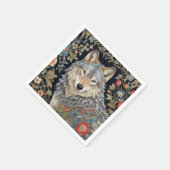 Noble Gray Wolf William Morris Inspiriert Serviette (Ecke)