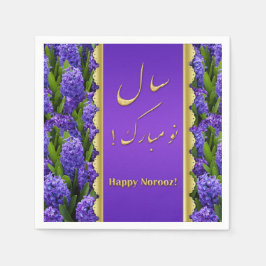 Noble Happy Norooz Hyacinths - Paper Napkin Serviette