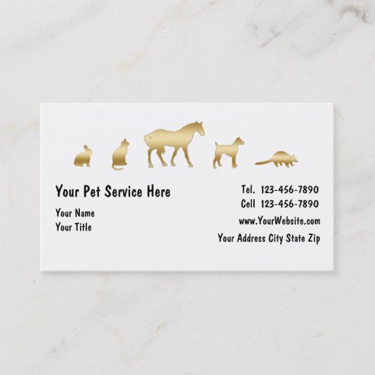 Noble Haustier-Visitenkarten Visitenkarte (Vorderseite)
