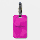 Noble helle lila Weltkarte mit Kompass-Rose Gepäckanhänger (Rückseite vertikal)