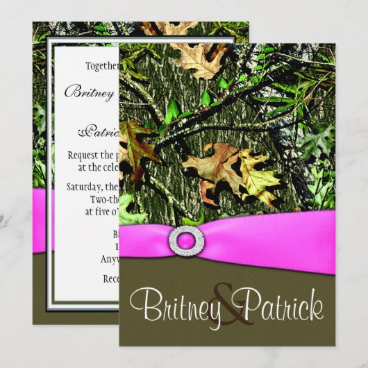 Noble hellrosa einladung (Vorne/Hinten)