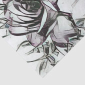 Noble Hochzeits-Schwarz-weiße Rosen-Blumenmuster Seidenpapier (Ausschnitt)