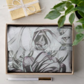 Noble Hochzeits-Schwarz-weiße Rosen-Blumenmuster Seidenpapier (Geschenk)