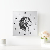 Noble Horse Head Quadratische Wanduhr (Zuhause)