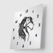 Noble Horse Head Quadratische Wanduhr (Winkel)