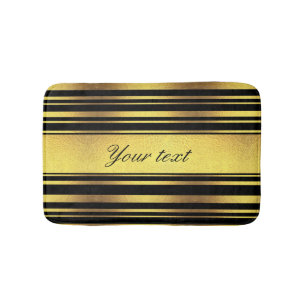 Noble Imitat-Goldfolie und schwarze Streifen Badematte