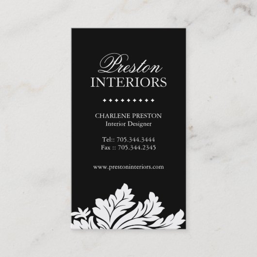 Noble Innenraum-Visitenkarte Visitenkarte (Vorderseite)