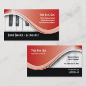 Noble Klavier-Lehrer-Visitenkarte Visitenkarte (Vorne/Hinten)