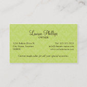 Noble Kuchen-Bäckerei Visitenkarte (Rückseite)