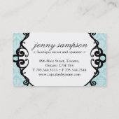 Noble Kuchen-Silhouette-Geschäfts-Karten Visitenkarte (Rückseite)