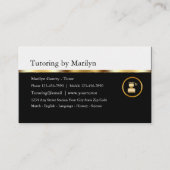 Noble Lehrer-Privatunterricht-Visitenkarten Visitenkarte (Vorderseite)