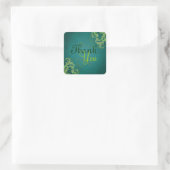 Noble Limon Scroll Aquamarin Danke Aufkleber (Tasche)