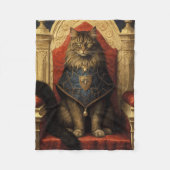 Noble Maine Coon Cat Throne Art Print Fleecedecke (Vorderseite)