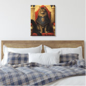 Noble Maine Coon Cat Throne Art Print Leinwanddruck (Insitu (Schlafzimmer))