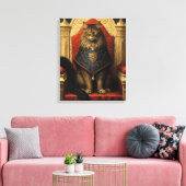 Noble Maine Coon Cat Throne Art Print Leinwanddruck (Insitu (Wohnzimmer))