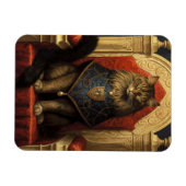 Noble Maine Coon Cat Throne Art Print Magnet (Horizontal)