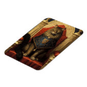 Noble Maine Coon Cat Throne Art Print Magnet (Linke Seite)