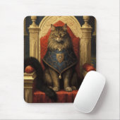 Noble Maine Coon Cat Throne Art Print Mousepad (Mit Mouse)