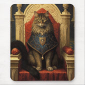 Noble Maine Coon Cat Throne Art Print Mousepad (Vorne)