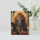 Noble Maine Coon Cat Throne Art Print Postkarte (Stehend Vorderseite)