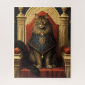 Noble Maine Coon Cat Throne Art Print Puzzle (Vertikal)