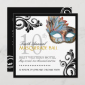 Noble Maskerade-Einladung Einladung (Vorne/Hinten)