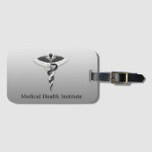Noble Medical Elegant Klasse Schwarz-weiß Caduceus Gepäckanhänger (Vorderseite (Horizontal))