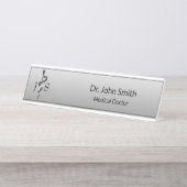 Noble Medical Elegant Klassischer Schwarz-weißer A Schreibtischnamensplakette (Vorderseite )