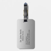 Noble Medizin Klasse Elegant Schwarz-weiß Caduceus Gepäckanhänger (Rückseite vertikal)