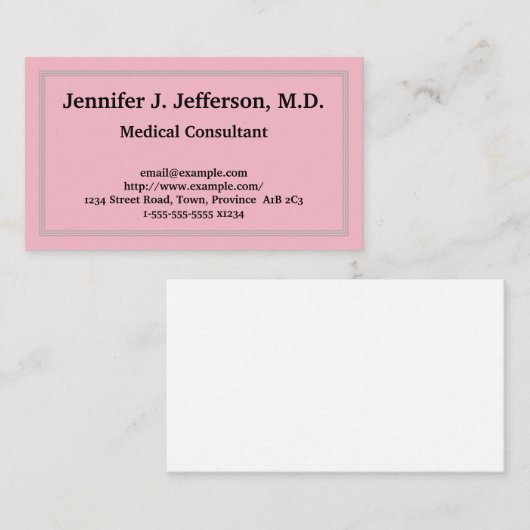 Noble medizinischer Berater-Visitenkarte Visitenkarte (Vorne/Hinten)