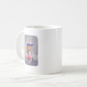Noble Miezekatze-Katze auf rosa Roller Kaffeetasse (Vorderseite Links)