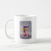 Noble Miezekatze-Katze auf rosa Roller Kaffeetasse (Links)