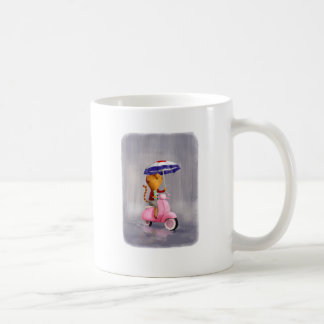 Noble Miezekatze-Katze auf rosa Roller Kaffeetasse