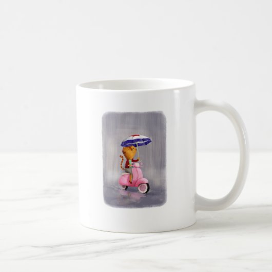 Noble Miezekatze-Katze auf rosa Roller Kaffeetasse (Rechts)