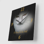 Noble Miezekatze-Wanduhr! Quadratische Wanduhr (Winkel)