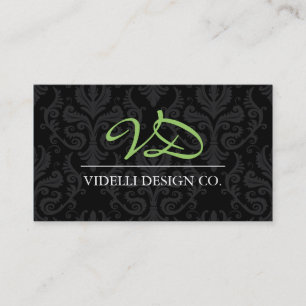 Noble Monogramm-Damast-Visitenkarte Visitenkarte