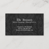 Noble Monogramm-Damast-Visitenkarte Visitenkarte (Rückseite)