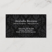 Noble Monogramm-Damast-Visitenkarte Visitenkarte (Rückseite)