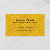 Noble Monogramm-Damast-Visitenkarte Visitenkarte (Rückseite)