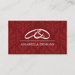 Noble Monogramm-Damast-Visitenkarte Visitenkarte