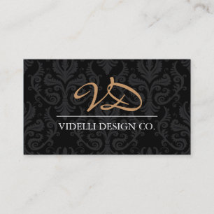 Noble Monogramm-Damast-Visitenkarte Visitenkarte