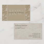 Noble Monogramm Latte Visitenkarte (Vorne/Hinten)