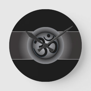 Noble OM-Symbol-Wanduhr Runde Wanduhr