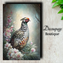 Noble Quail Decoupage Seidenpapier